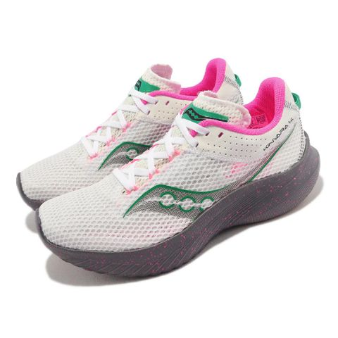 SAUCONY 索康尼 競速跑鞋 Kinvara 14 女鞋 白 岩石灰 綠 輕量 訓練 運動鞋 S1082385