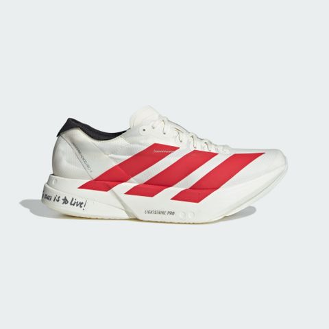 【ADIDAS】ADIZERO ADIOS PRO 4 M 跑步鞋 男鞋 白紅色 長跑-JR6363
