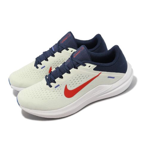 NIKE 耐吉 慢跑鞋 Air Winflo 10 男鞋 米白 藍 紅 緩震 路跑 運動鞋 DV4022-006