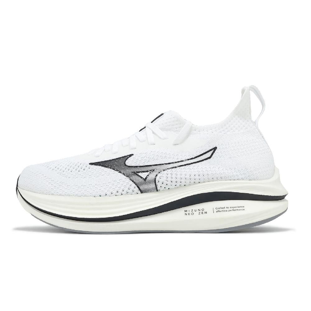 MIZUNO 美津濃 慢跑鞋 Neo Zen 男鞋 白 黑 襪套 針織 緩衝 路跑 運動鞋 J1GC2528-02