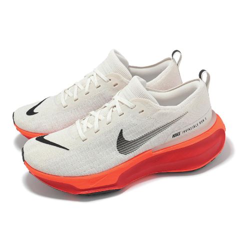 NIKE 耐吉 慢跑鞋 ZoomX Invincible Run FK 3 男鞋 米白 紅 厚底 編織 回彈 DR2615-009