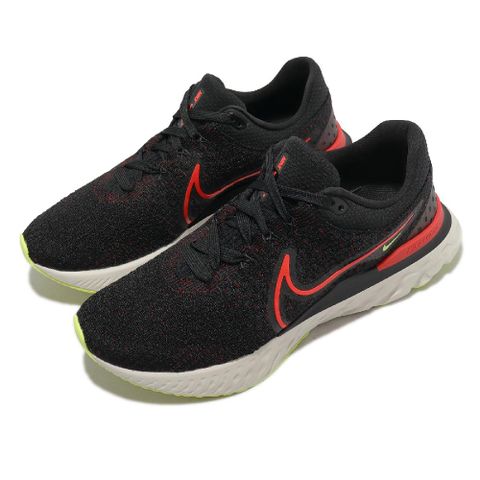 NIKE 耐吉 慢跑鞋 React Infinity Run FK 3 男鞋 女鞋 黑 紅 路跑 支撐 運動鞋 DH5392-007