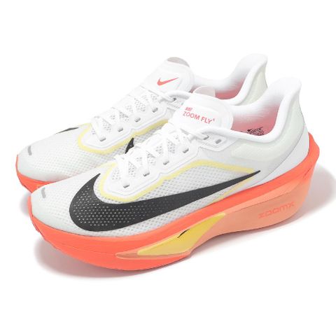 NIKE 耐吉 競速跑鞋 Zoom Fly 6 男鞋 白 橘 輕量 回彈 訓練 碳板 運動鞋 IB6657-108