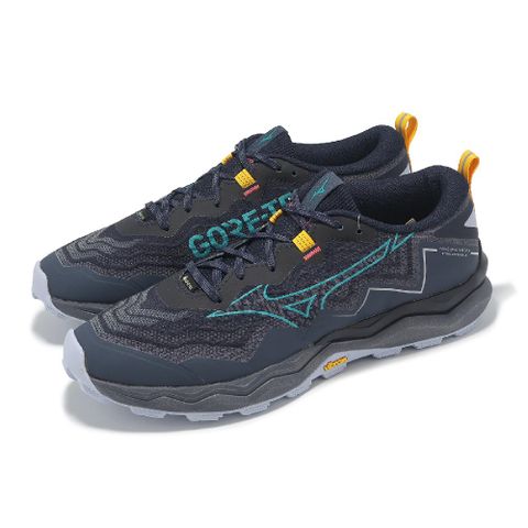 越野跑鞋 Wave Daichi 9 GTX 男鞋 藍 黃 防水 緩衝 黃金大底 運動鞋 美津濃 J1GJ2556-51
