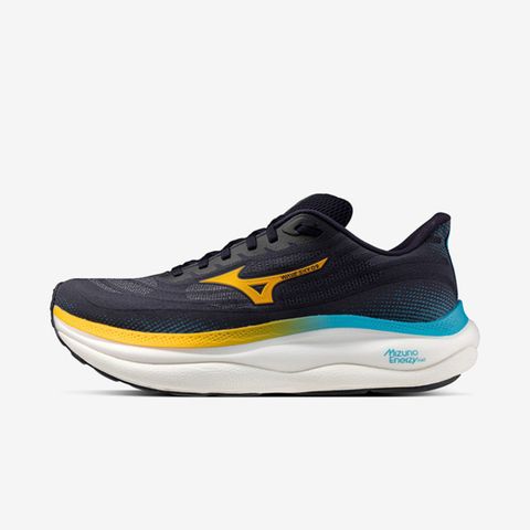 Mizuno Wave Sky 9 [J1GC250201] 男 慢跑鞋 彈力 支撐 緩震 美津濃 深藍 黃
