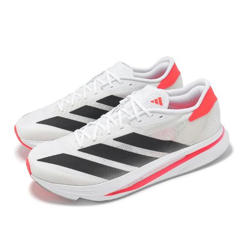 慢跑鞋 Adizero SL2 M 寬楦 男鞋 白 黑 紅 緩衝 厚底 運動鞋 愛迪達 JI2987