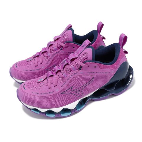 慢跑鞋 Wave Prophecy 13 女鞋 紫 藍 緩衝 回彈 路跑 運動鞋 J1GD2400-26