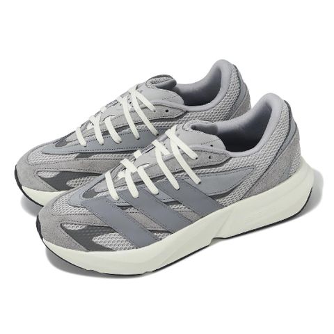 慢跑鞋 Lightblaze 男鞋 灰 白 緩震 麂皮 反光 運動鞋 IH8607