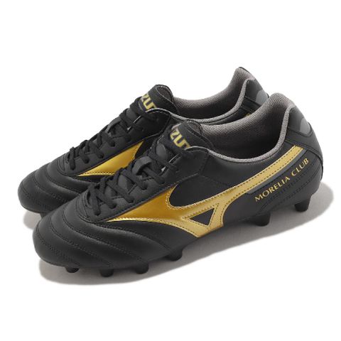 MIZUNO 美津濃 足球鞋 Morelia II Club 男鞋 黑 金 合成皮 運動鞋 P1GA2316-50