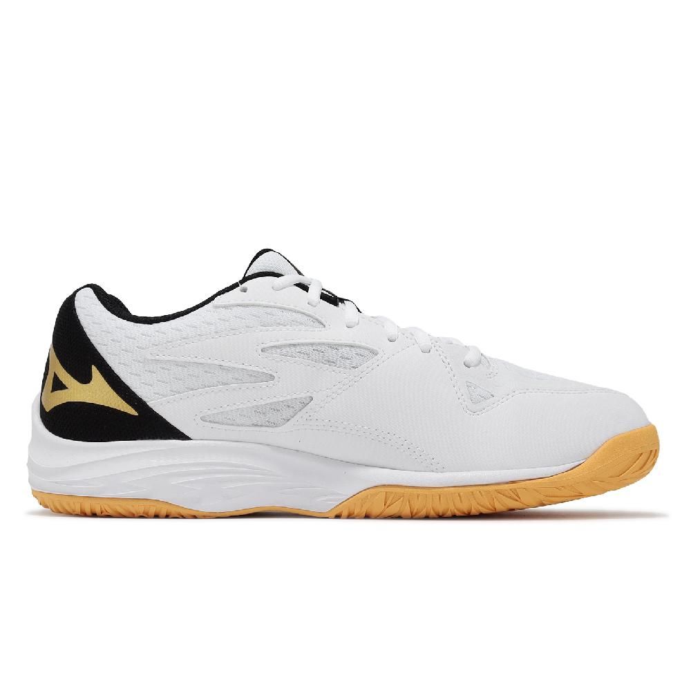 MIZUNO 美津濃   排球鞋 Thunder Blade Z 男鞋 女鞋 白 金 輕量 緩衝 室內運動 羽排鞋 V1GA2370-10