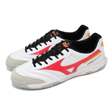 Mizuno 美津濃 足球鞋 Morelia Sala Classic In 男鞋 白紅 抓地 室內足球 運動鞋 Q1GA2402-91