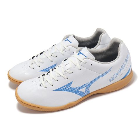 MIZUNO 美津濃 室內足球鞋 Monarcida Neo Sala Club In 男鞋 寬楦 白 藍 膠底 運動鞋 Q1GA2428-25