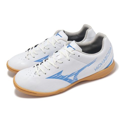 Mizuno 美津濃 室內足球鞋 Monarcida Neo Sala Club In 男鞋 白 藍 膠底 運動鞋 Q1GA2428-25
