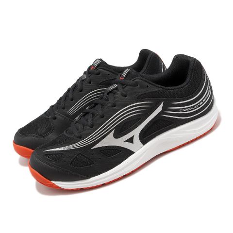 MIZUNO 美津濃 排球鞋 Cyclone Speed 3 男鞋 黑 銀 橘 基本款 運動鞋 室內運動 V1GA2180-05