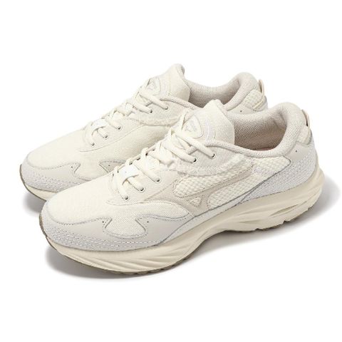 Mizuno 美津濃 休閒鞋 Wave Rider β 男鞋 米白 灰 帆布 拼接 波浪片 復古跑鞋 D1GA2462-01