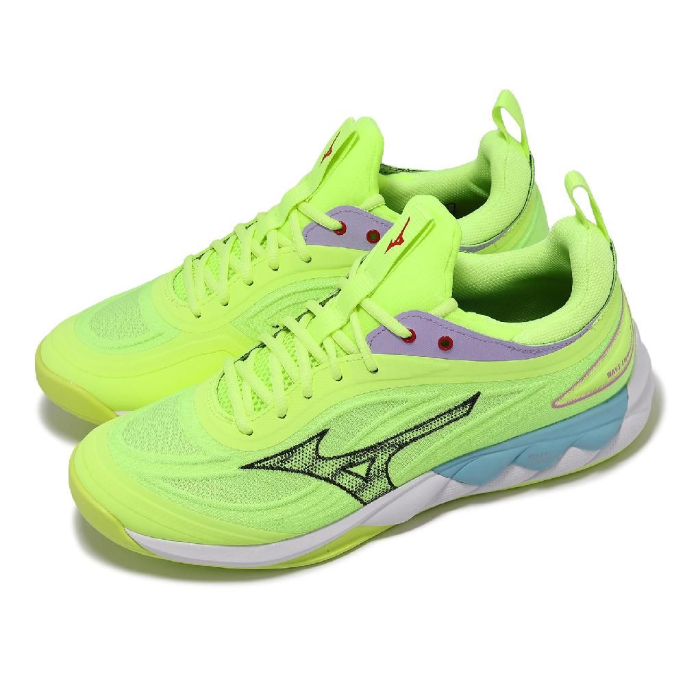 MIZUNO 美津濃   排球鞋 Wave Luminous 3 男鞋 螢光綠 襪套 緩衝 室內運動 羽排鞋  V1GA2420-11