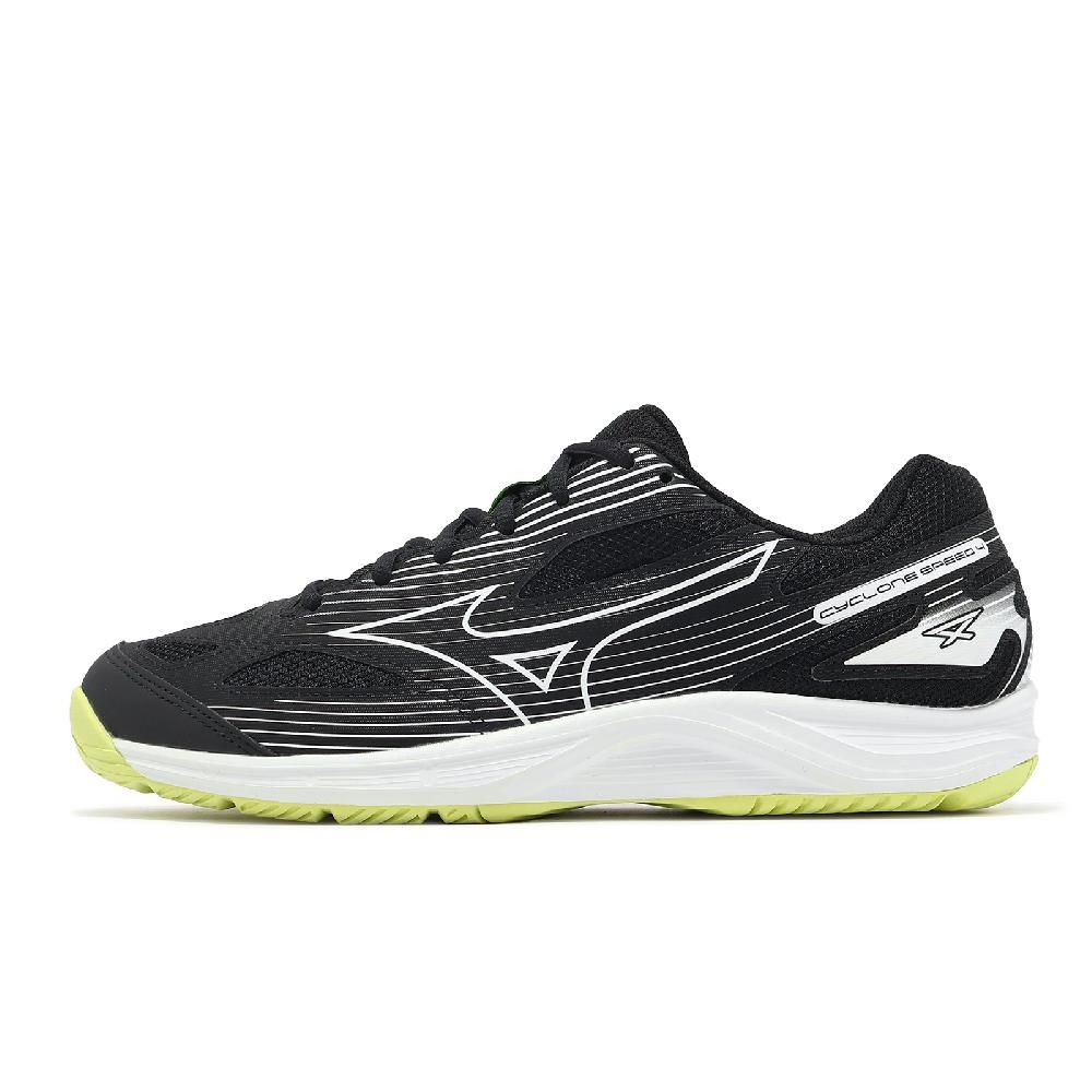 MIZUNO 美津濃   排球鞋 Cyclone Speed 4 男鞋 黑 白 緩衝 入門款 室內運動 羽排鞋 V1GA2380-12