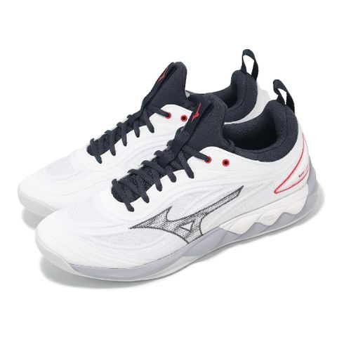 MIZUNO 美津濃 排球鞋 Wave Luminous 3 男鞋 白 灰 緩衝 襪套 室內運動 羽排鞋 V1GA2420-21