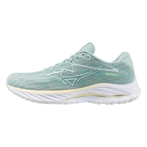 MIZUNO 美津濃 Wave Rider 27 SW [J1GD230674] 女 慢跑鞋 運動 路跑 超寬楦 緩震 舒適 綠