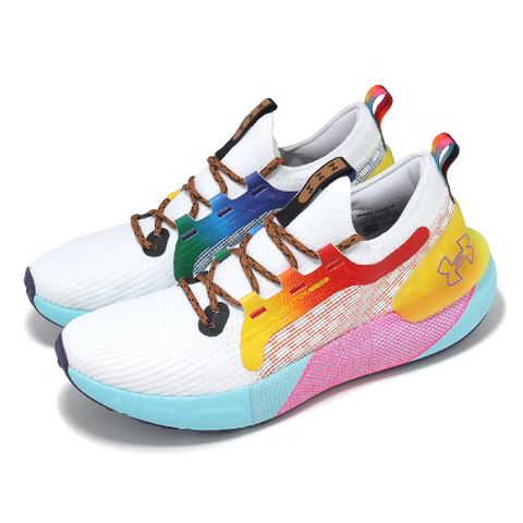 Under Armour Under Armour 安德瑪 慢跑鞋 HOVR Phantom 3 SE Pride 男鞋 白 彩虹 緩震 針織 運動鞋 UA 3027281100