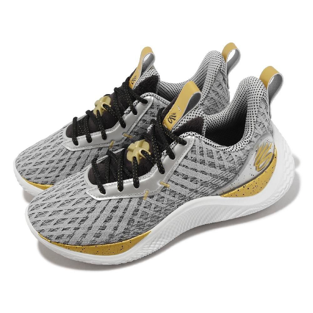 Under Armour 安德瑪 籃球鞋 Curry 10 Young Wolf 男鞋 灰 金 運動鞋 緩震 10代 UA 3026274101