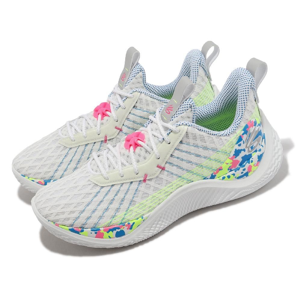 Under Armour  安德瑪 籃球鞋 Curry 10 Splash Party 男鞋 白 藍 派對 繽紛 水花 10代 UA 3026271100