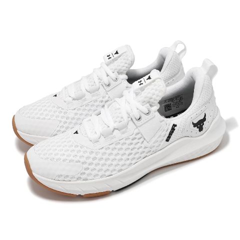 Under Armour 安德瑪 訓練鞋 W Project Rock BSR 4 女鞋 白黑 膠底 緩衝 多功能 運動鞋 UA 3027345100