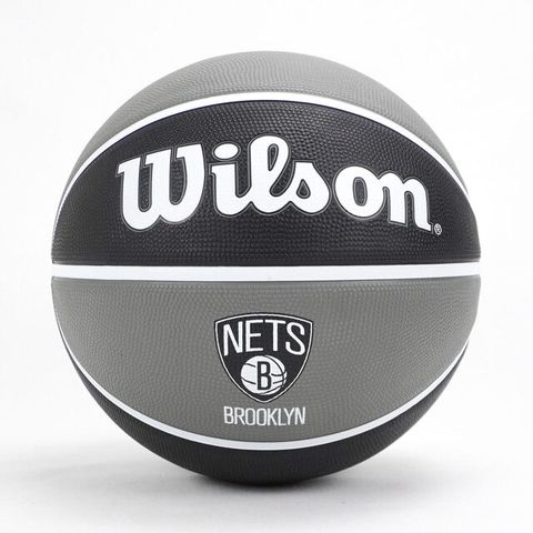 WILSON [WTB1300XBBRO] 七號 籃球 維爾遜 NBA 隊徽系列 NETS籃網 橡膠 運動 比賽 黑灰