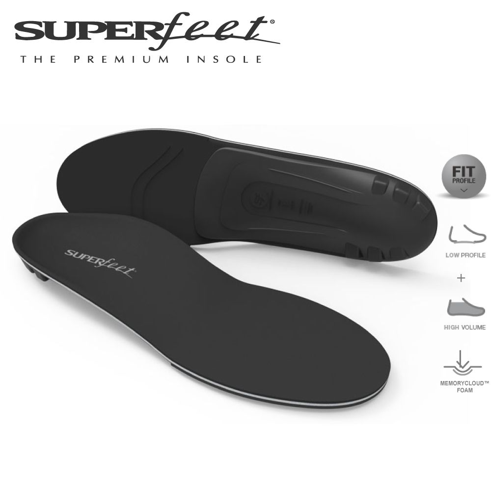 SUPERfeet 【美國】健康慢跑登山健行多用途足弓DMP記憶鞋墊(黑色)