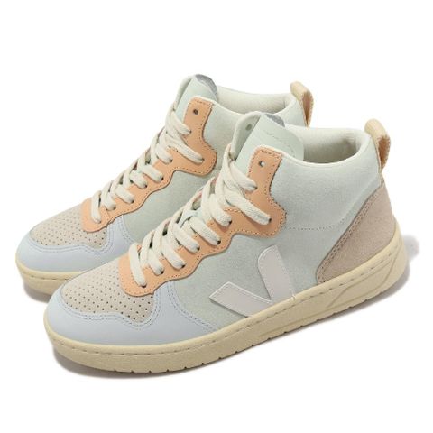 VEJA 休閒鞋 V-15 Suede 女鞋 藍 綠 橘 麂皮 中筒 復古 法國小白鞋 VQ0303130A