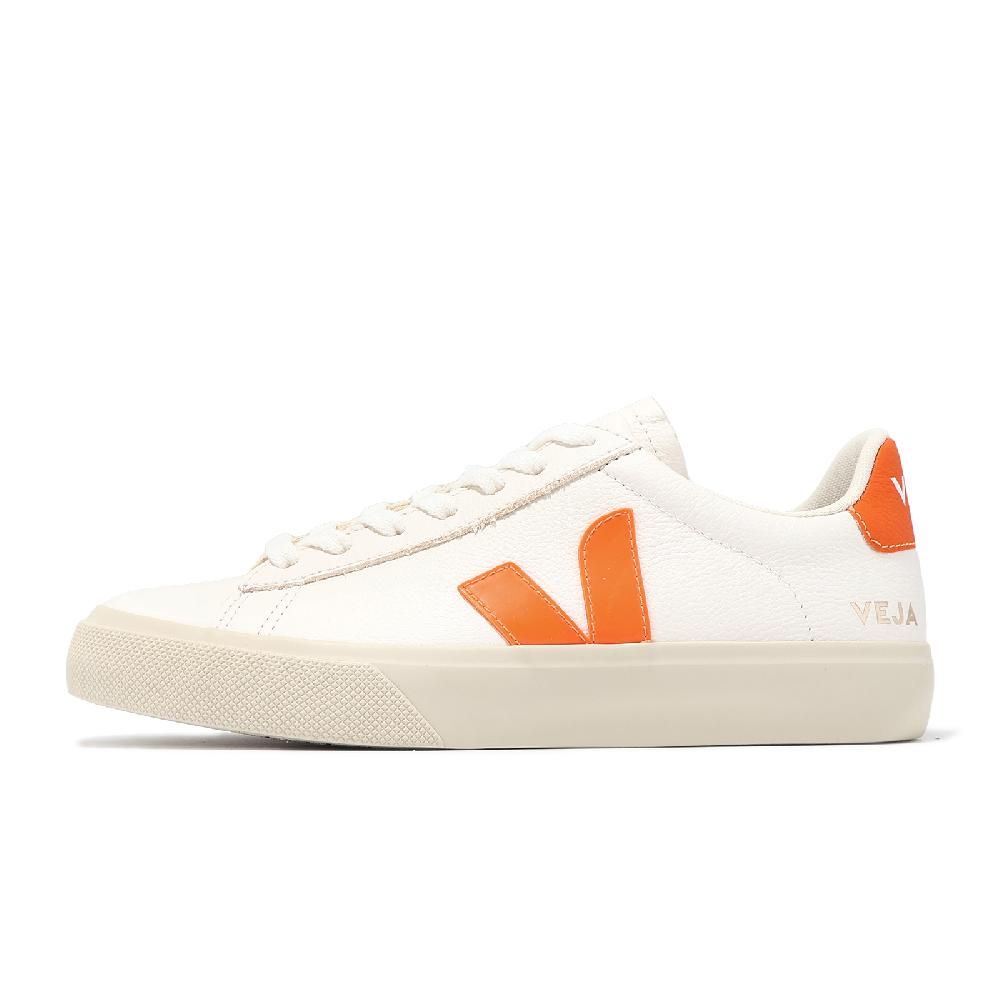 VEJA  休閒鞋 Campo Chromefree Leather 女鞋 白 橘 皮革 帆布 經典小白鞋 CP0503494A