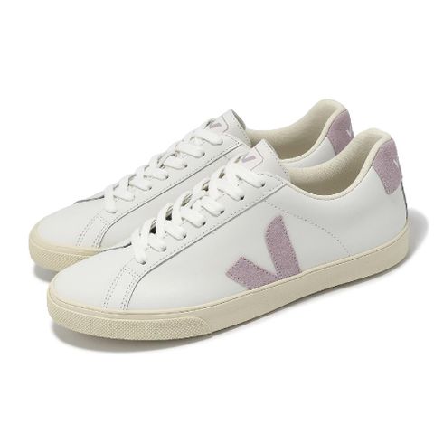 Veja 休閒鞋 Esplar Logo Leather 女鞋 白 紫 皮革 法國 經典小白鞋 EO0203511A