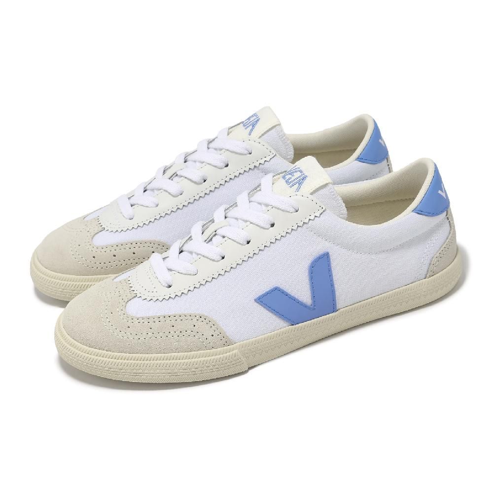 VEJA  德訓鞋 Volley Canvas 女鞋 白 藍 麂皮 帆布 拼接 低筒 休閒鞋 VO0103648A