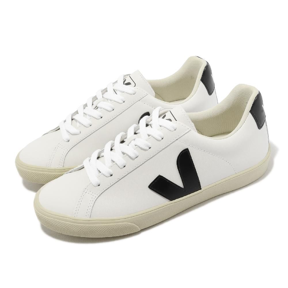 VEJA  休閒鞋 Esplar Logo Leather 女鞋 白 黑 皮革 法國小白鞋 奶油底 百搭款 EO0200005A