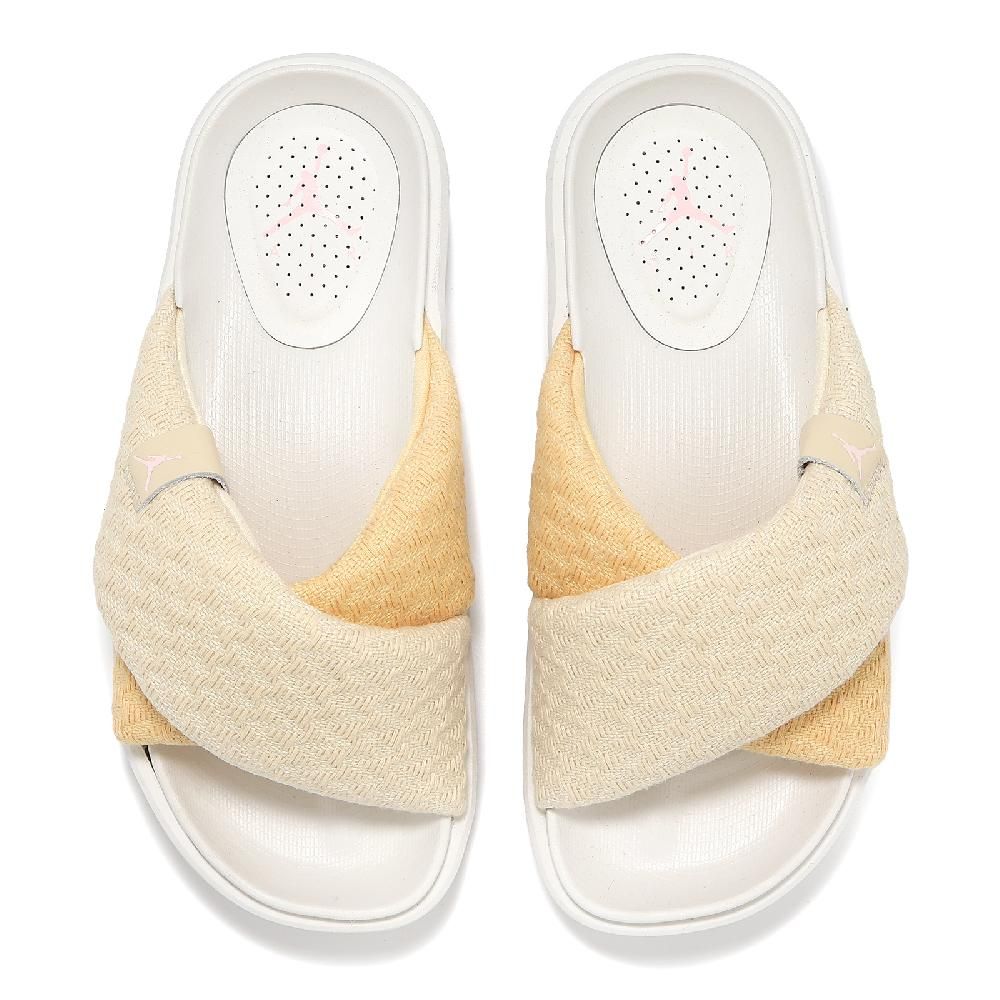 NIKE 耐吉 拖鞋 Wmns Jordan Sophia Slide 米白 鵝黃 交叉 厚底 女鞋 FJ9107-161