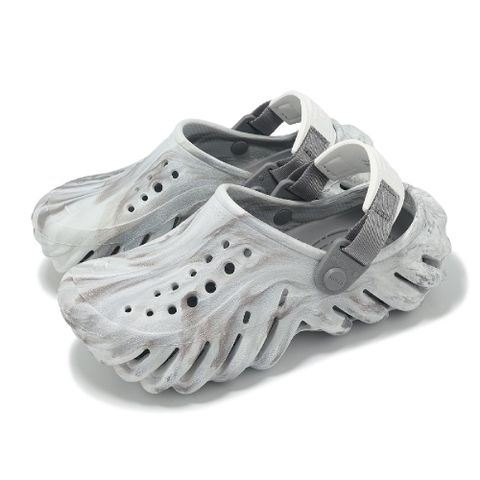 Crocs 卡駱馳 洞洞鞋 Echo Marbled Clog K 大童 月光灰 波波荒野克駱格 小朋友 卡駱馳 2084641NL
