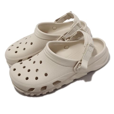 Crocs 卡駱馳 涼拖鞋 Duet Max II Clog 男鞋 女鞋 奶茶 水泥灰 渦輪克駱格 魔鬼氈 可調節 208776160