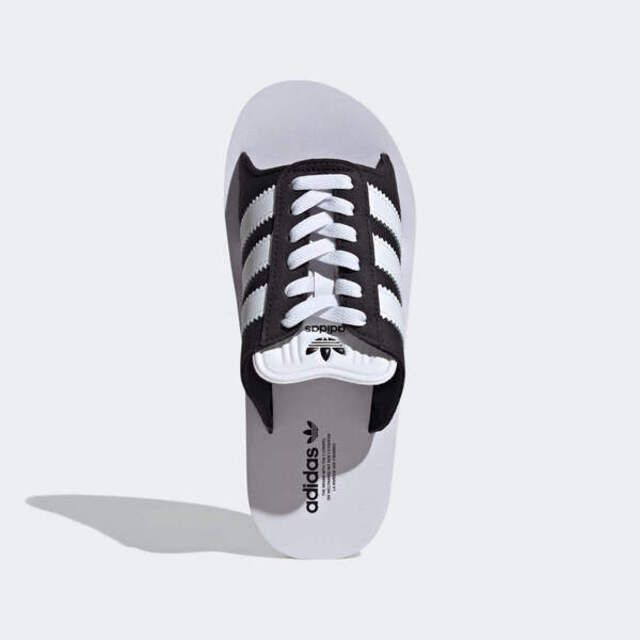 adidas Originals Adidas Gazelle Beach W JQ7421 女 涼拖鞋 運動 經典 綁帶 海灘 三葉草 黑白