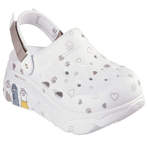 Skechers Max Cushioning Foamies [111658OFWT] 女 涼鞋 拖鞋 舒適 穿搭 白