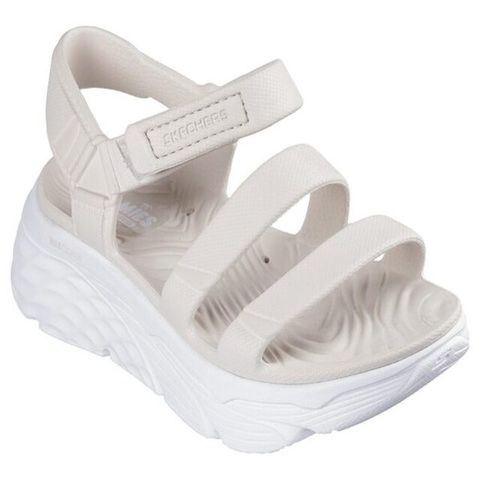 Skechers Max Cushioning Foamies [111126NAT] 女 涼鞋 健走 休閒 厚底 米白