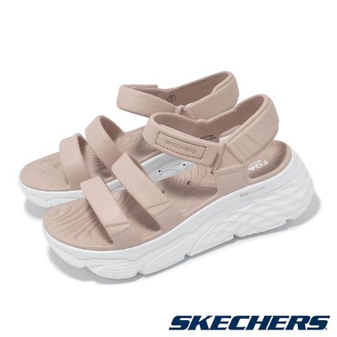 涼鞋 Max Cushioning-Aura 女鞋 粉 白 厚底 雙密度 緩衝 防水 涼拖鞋 111126LTPK
