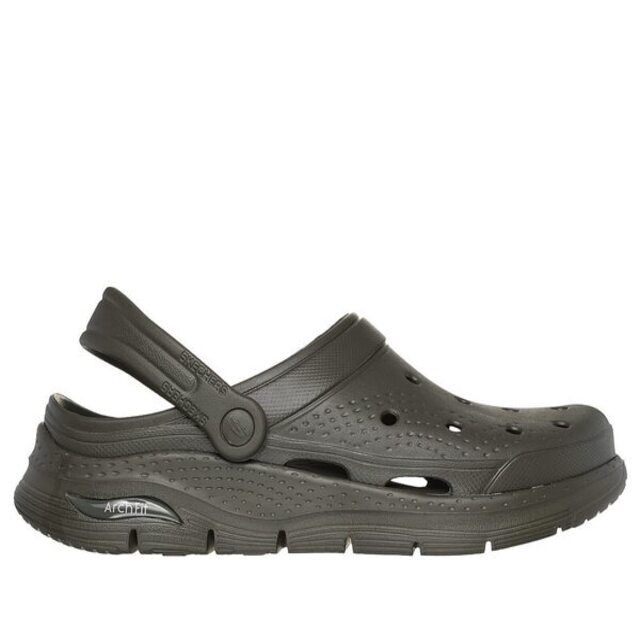 SKECHERS 斯凱奇 Skechers Arch Fit Foamies [243160OLV] 男 運動休閒涼鞋 洞洞鞋 防水 舒適 綠