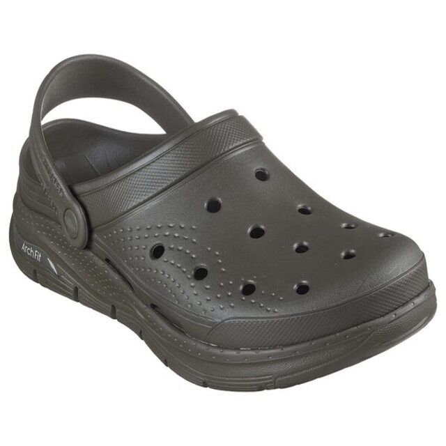 SKECHERS 斯凱奇 Skechers Arch Fit Foamies [243160OLV] 男 運動休閒涼鞋 洞洞鞋 防水 舒適 綠