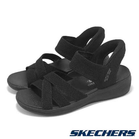 SKECHERS 斯凱奇 涼鞋 Arya-Cooling Off 女鞋 黑 瞬穿科技 針織 緩衝 健走涼鞋 163524BBK