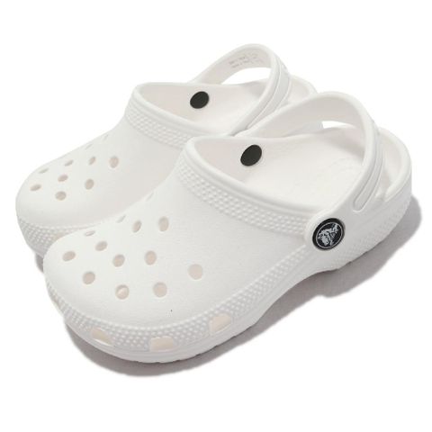 Crocs 卡駱馳 洞洞鞋 Classic Clog K 小朋友 中童鞋 白 4-7歲 親子鞋 素色 基本款 布希鞋 206991100