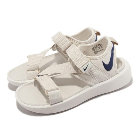 NIKE 耐吉 涼鞋 Wmns Vista Sandal 女鞋 米白 深藍 魔鬼氈 涼拖鞋 DJ6607-003