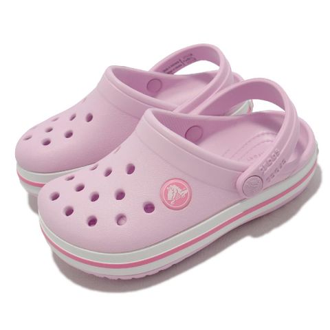 洞洞鞋 Crocband Clog K 粉紅 白 小朋友 童鞋 4-7歲 小女孩 幼稚園 布希鞋 2070066GD