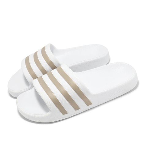 拖鞋 Adilette Aqua 男鞋 女鞋 白 棕 一體式 一片拖 涼拖鞋 EF1730