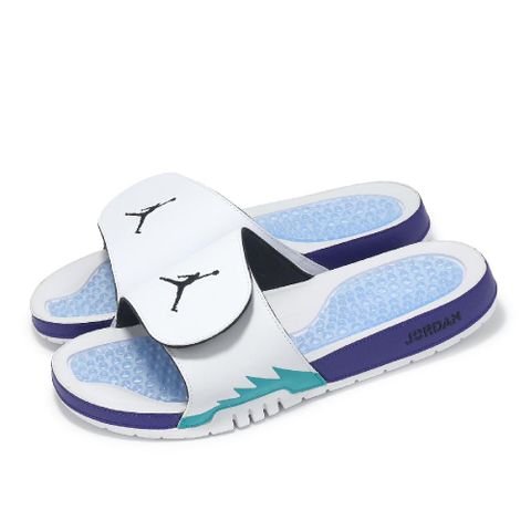 拖鞋 Jordan Hydro V Retro 男鞋 白 紫 綠 喬丹 魔鬼氈 運動拖鞋  555501-103