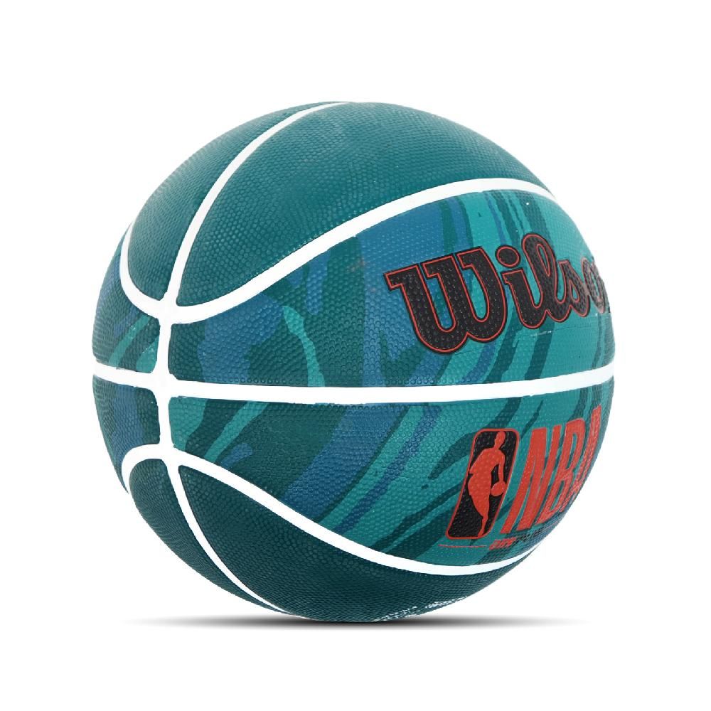 WILSON  威爾森 籃球 NBA DRV Plus NO.7 Basketball 火紋系列 綠 橡膠 室外 耐磨 標準7號球 WTB9201XB07